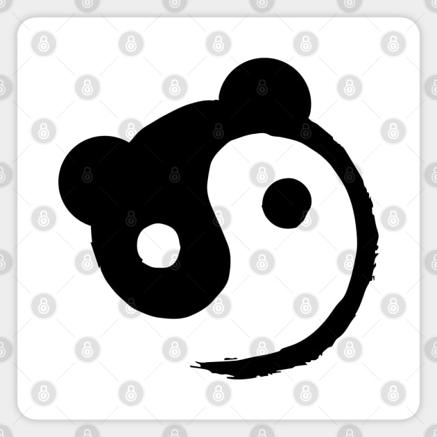 Yin Yang Panda Bambu Brand Black and White Sticker by Bambu